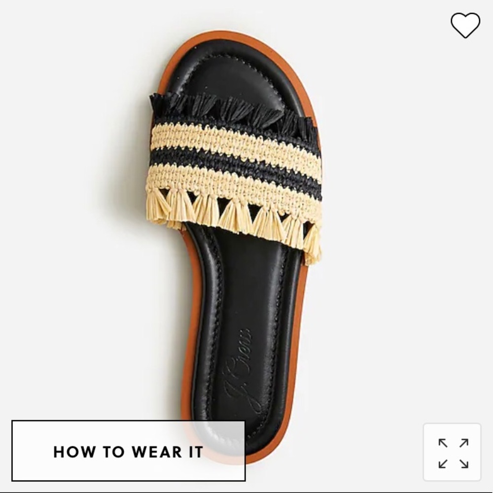 Jcrew woven raffia slide sandal - brand new in box